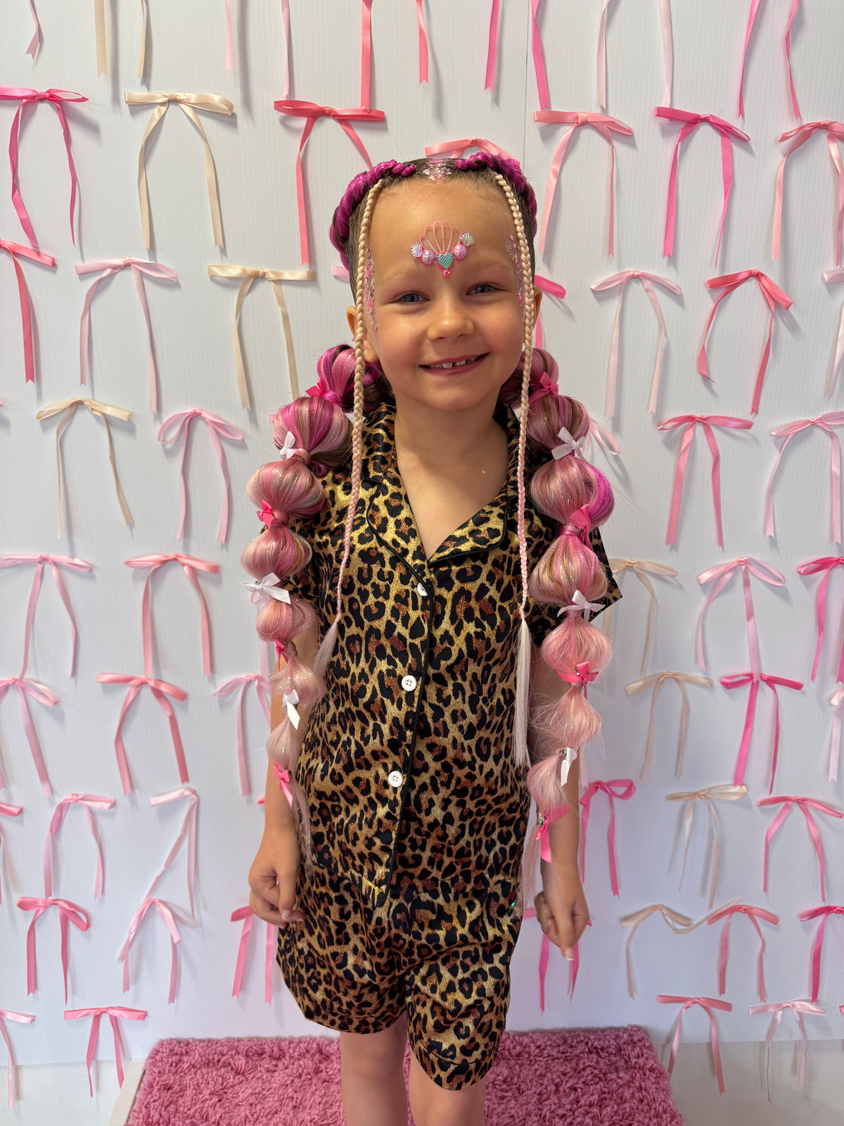 Shimmer Braiding Hair - purple/fuchsia/ pink
