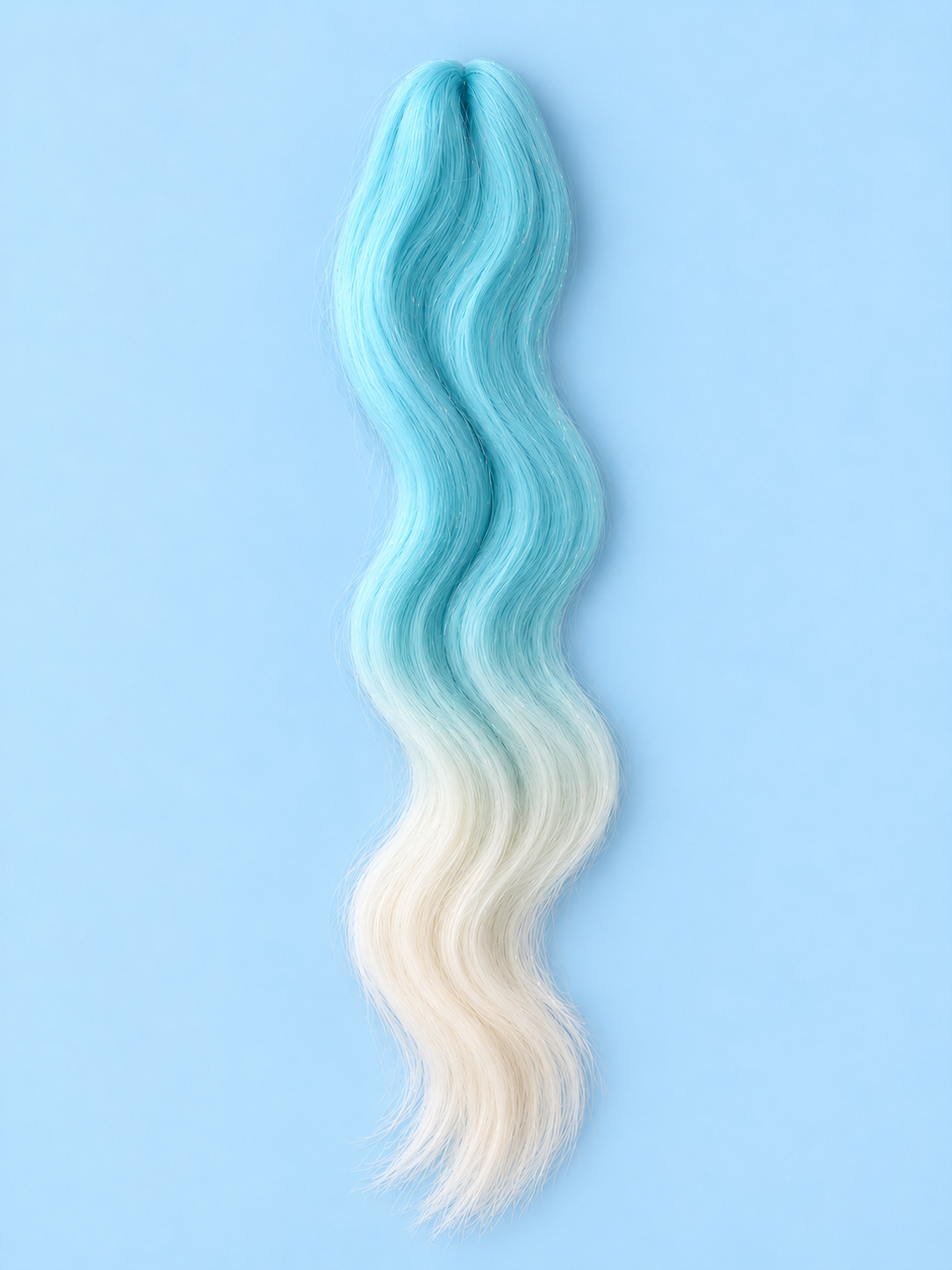 Shimmer Braiding Hair - Blue- white