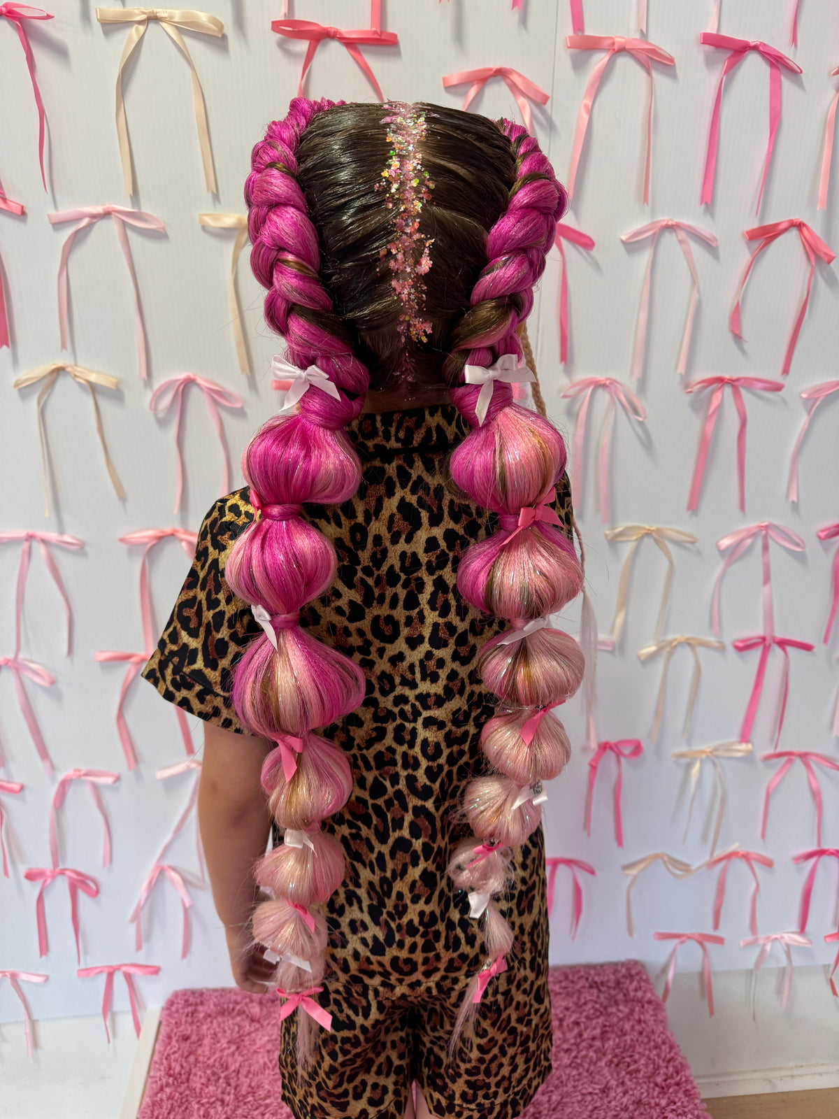 Shimmer Braiding Hair - purple/fuchsia/ pink